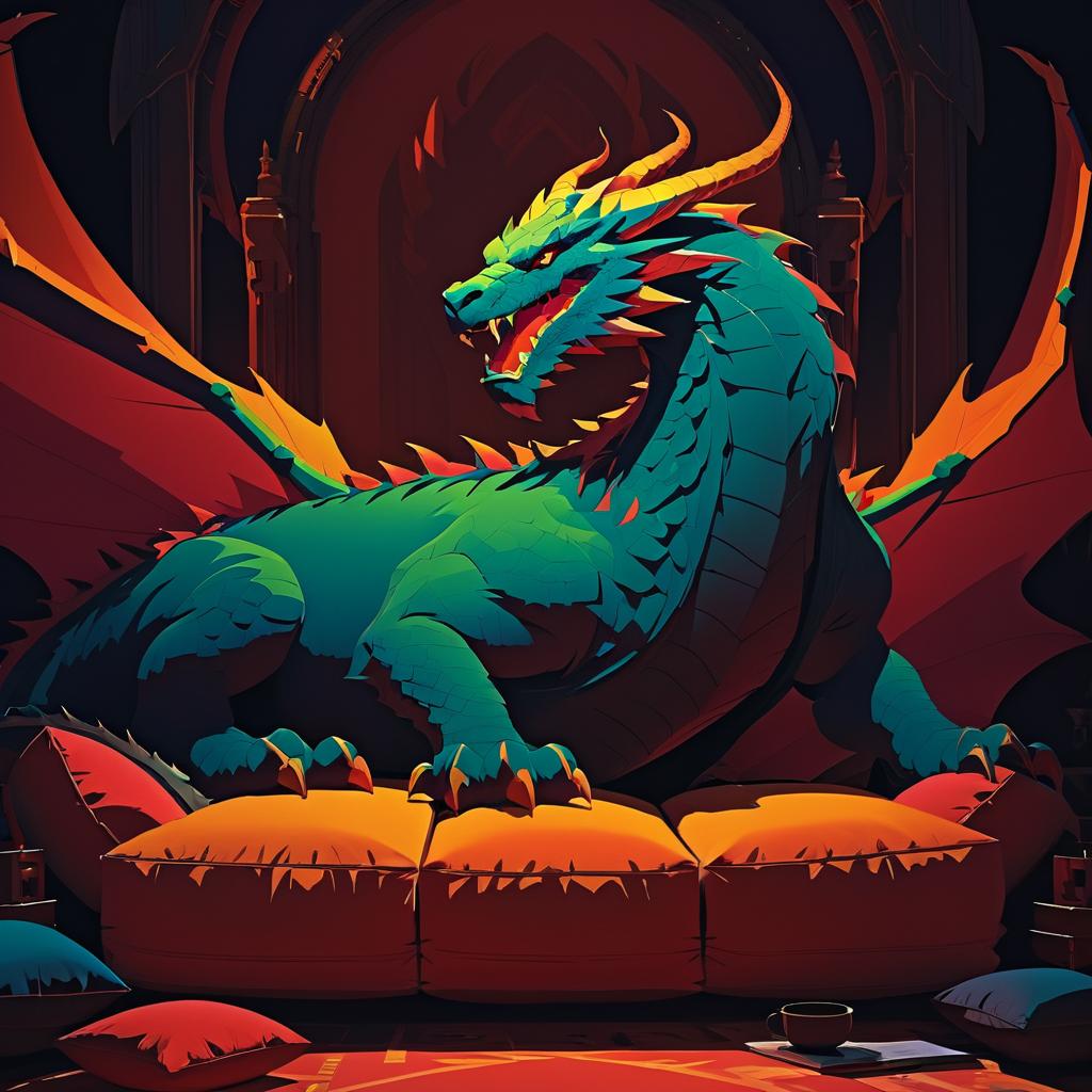 Majestic Dragon Overlooking Cushions