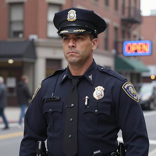 NYPD Male Police Officer on Urban Street