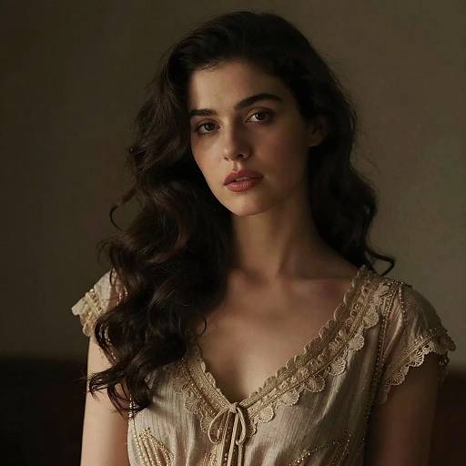 Elegant Vintage Woman Cinematic Portrait