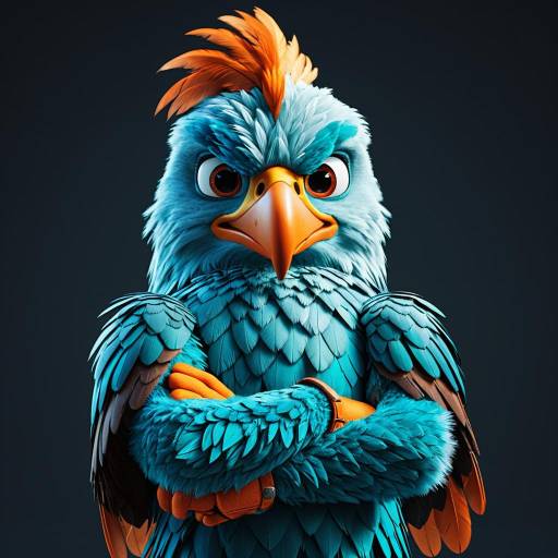 3D Rendered Cyan Eagle Mascot 3D Rendered Cyan Eagle Mascot