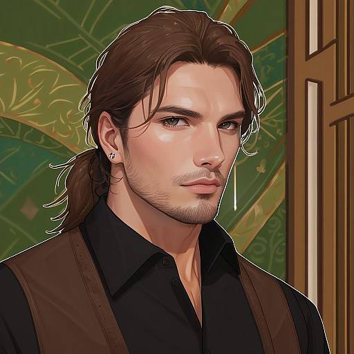 Illustration of Belmond banderas, nijisanji in the style of Katsuobushi (eba games)