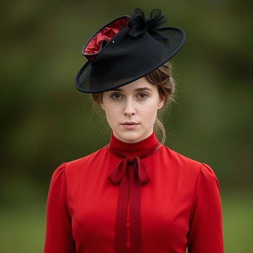 Victorian Woman in Red Dress