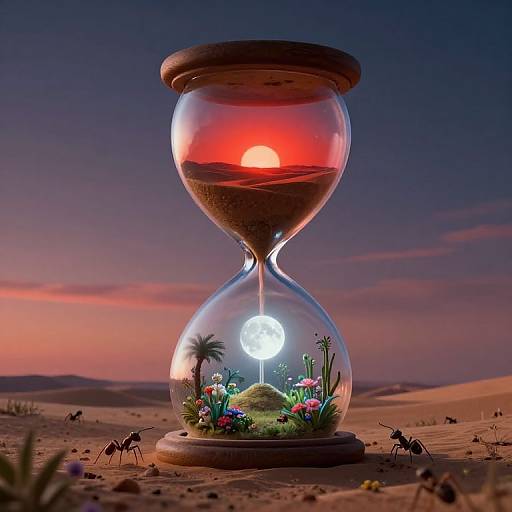 Surreal Hourglass Landscape from Ant's View