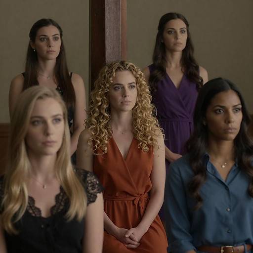 Five Women in Dimly Lit Room