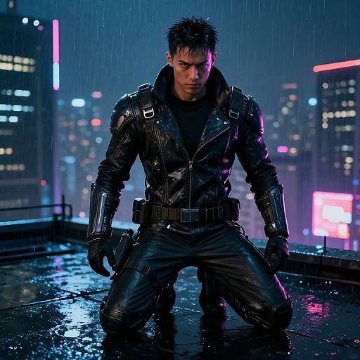 Tibaxi Cyberpunk Mercenary at Night