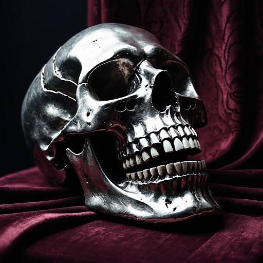 Platinum Mandible on Burgundy Velvet