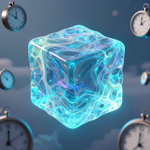 Bioluminescent Gelatinous Cube in Time Sky