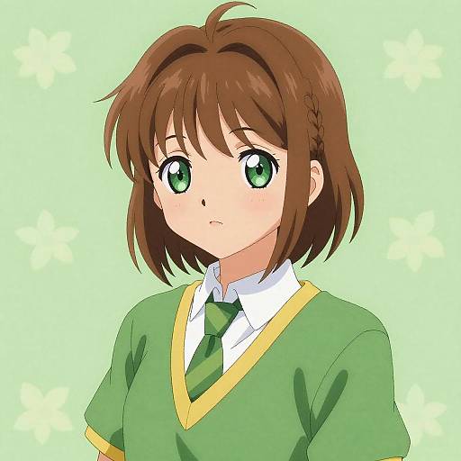 Anime Girl in School Uniform Illustration