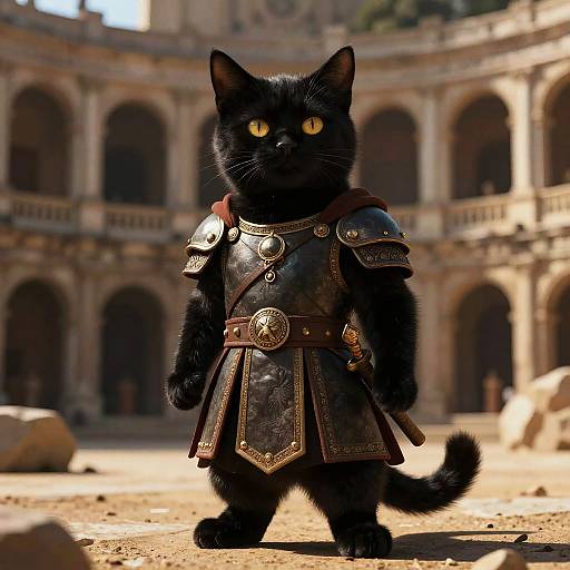 Black Cat Warrior in Cinematic Arena