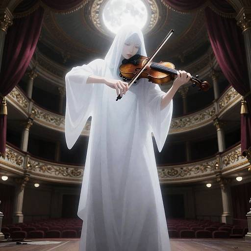 Moonlit Ghost Violinist in Fujimoto Style