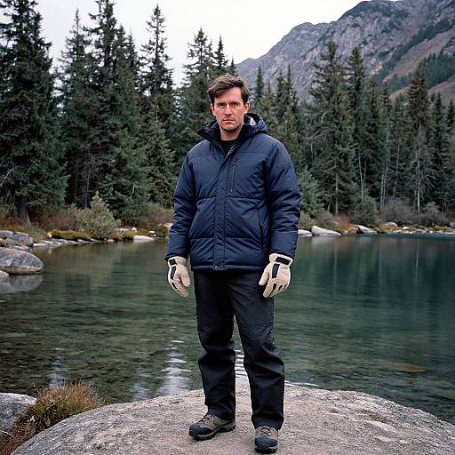 Mountain Trekker in Winter Gear