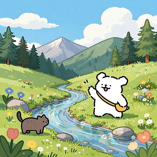 Whimsical Dahu and Woodland Friends