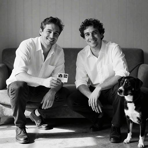 Smiling Friends on a Couch