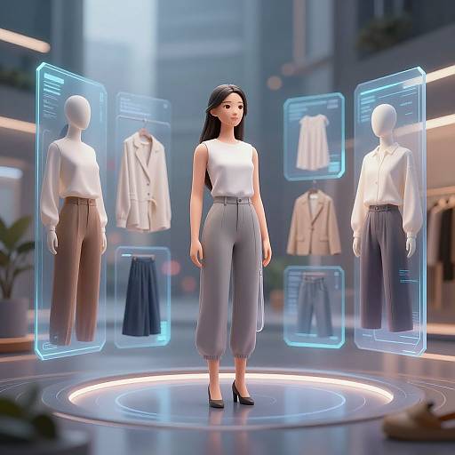 Futuristic AI Virtual Fitting Room