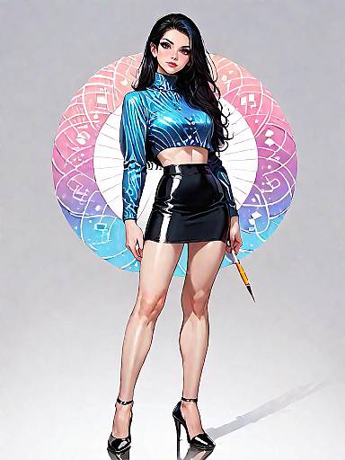 Realistic Business Casual Woman Full Body