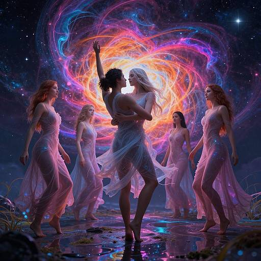 Ethereal Dance of Cosmic Love