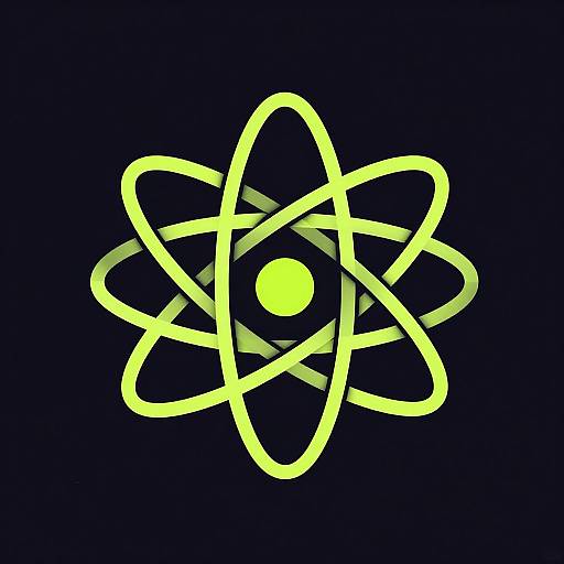 Minimalistic Neon Atomic Tech Logo