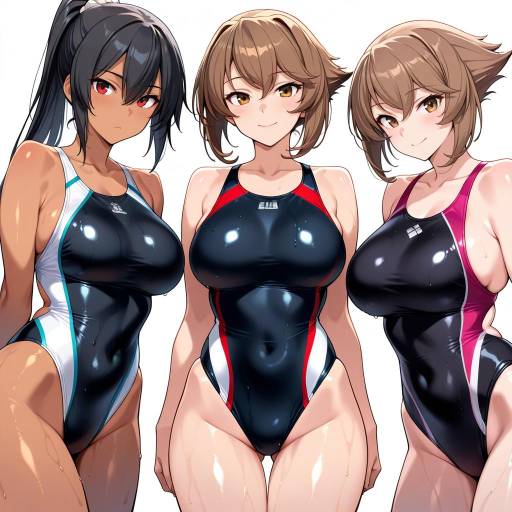 Diverse Swimmers in Stylish Outfits