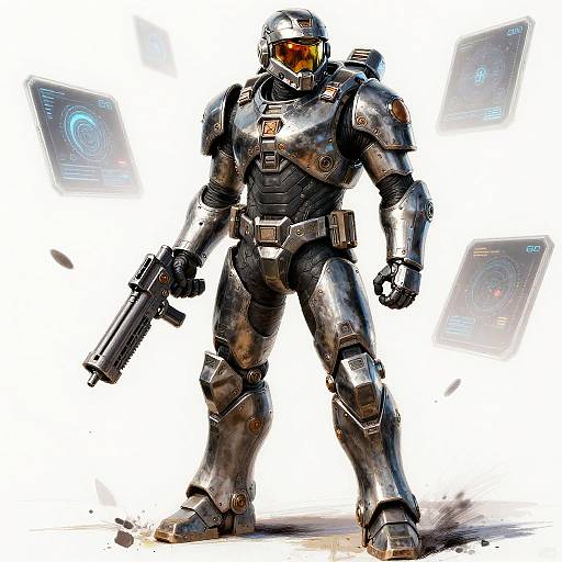 Detailed Halo Spartan Mjolnir Sketch