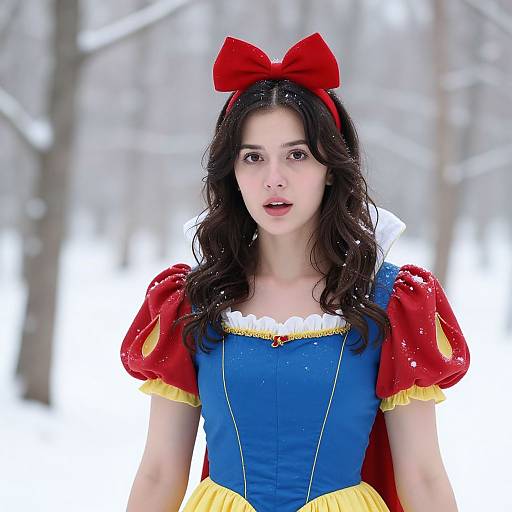 Snow White in Snowy Forest