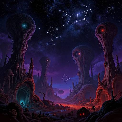 Surreal Cosmic Horror Alien Landscape