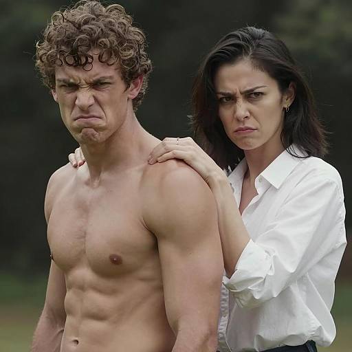 Dramatic Duo in a Dark Setting