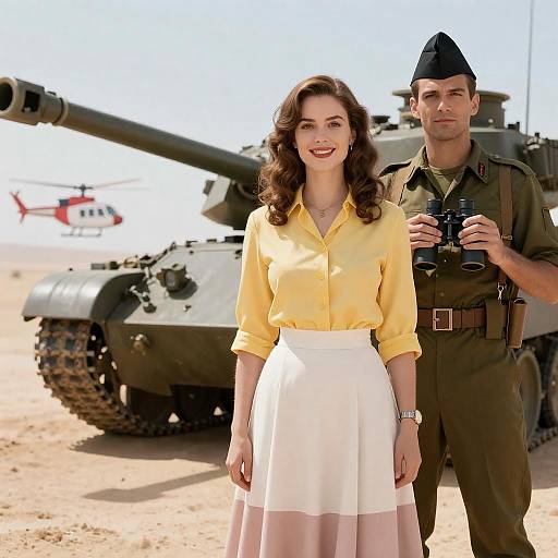 Action-Packed Movie Poster Featuring Soldier and Woman