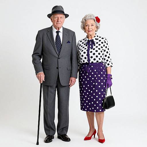 Elegant Senior Couple in Vintage Attire