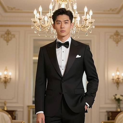 Elegant Man in Tailored Tuxedo