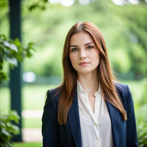 Young Woman in Navy Blazer Outdoors