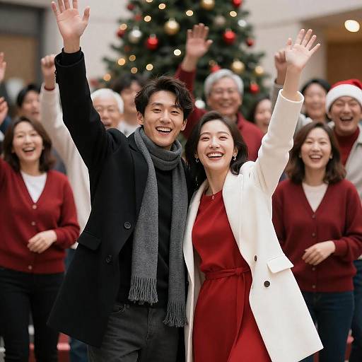 Joyful Holiday Crowd Celebration Photograph