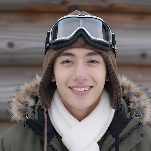 Smiling Man in Rustic Outdoor Setting