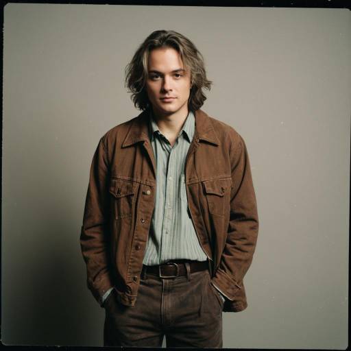Young Man in Vintage Casual Outfit