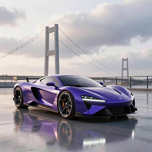 Sleek Purple Hydrogen Hypercar Showcase