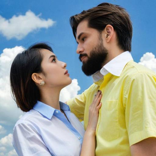 Intimate Couple with Colorful Skin Tones