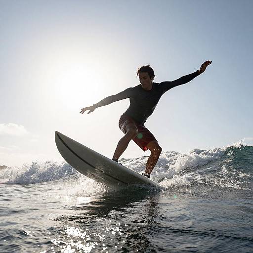 Dynamic Silhouette of a Surfer Riding Waves