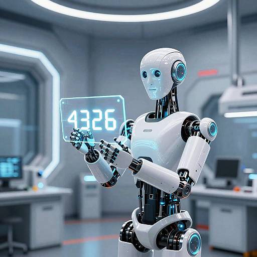 Robotic Android with Transparent Screen