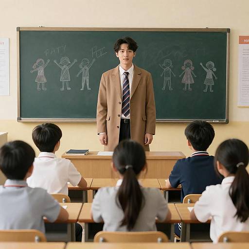 Engaging Classroom Scene with Teacher and Students