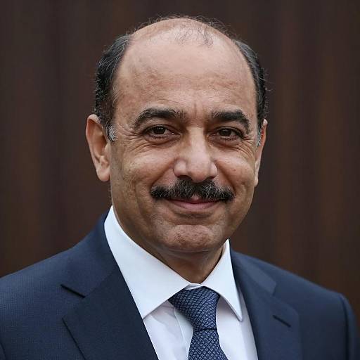 Middle-aged man in dark blue suit smiling