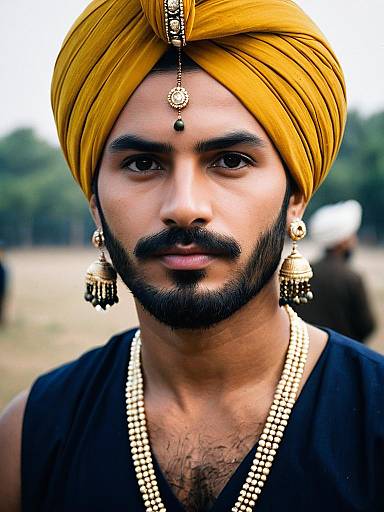 Dulhe Groom in Turban Portrait