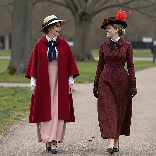 Victorian Ladies Strolling in Park