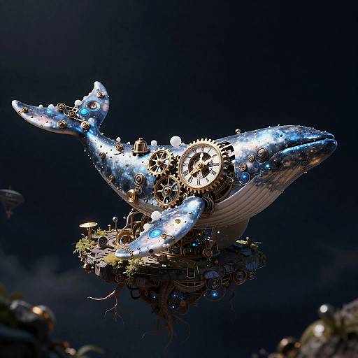 Glimmering Clockwork Whale on Orbital Reef
