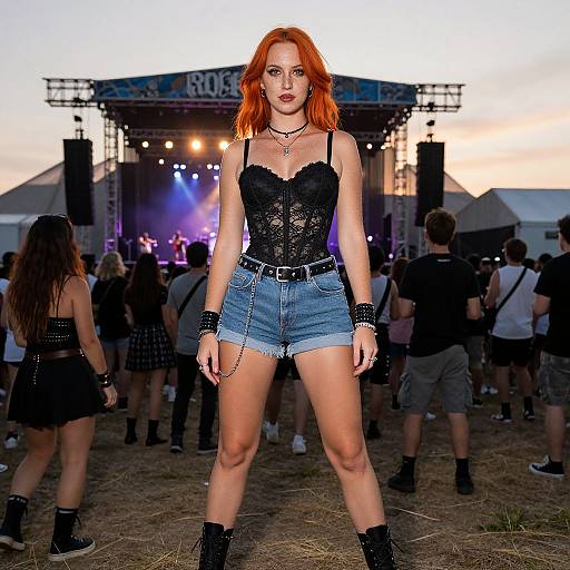 Fiery-Eyed Woman at Rock Concert