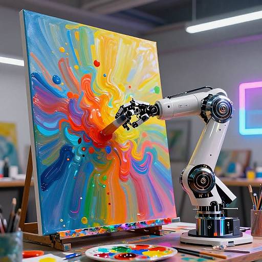 Robotic Arm Painting Neon Art