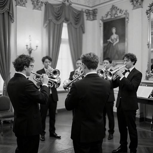 Dramatic Brass Band in Ornate Setting