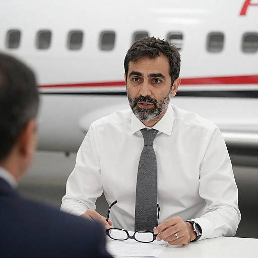 Executive Meeting Beside White Airplane