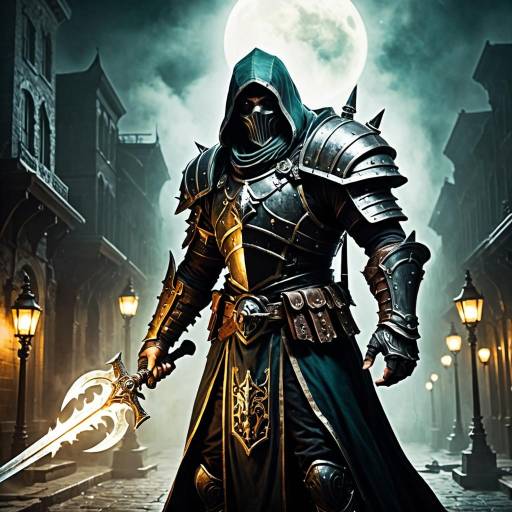Armored Warrior Under Full Moon