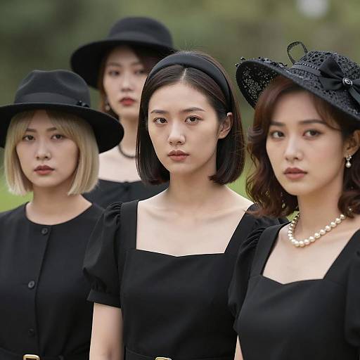 Outdoor Portrait of Four Women in Black