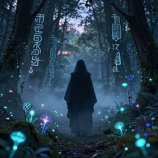 Mystical Forest Figure at Twilight