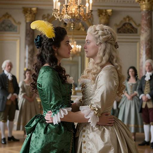 Intense Embrace in Baroque Elegance